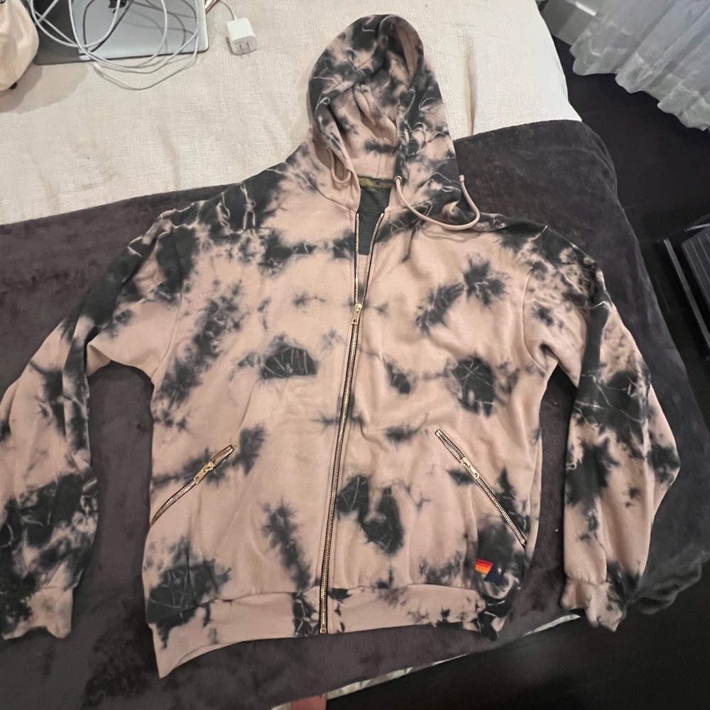 Aviator Nation Zip Up Tie Dye Hoodie